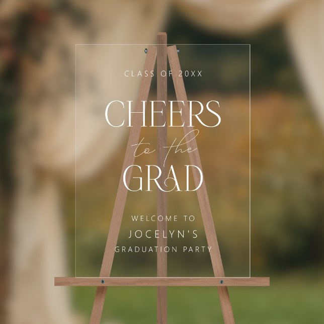 Accueil pour la Grad Moderne Grad Graduation (Shown on a 12" x 18" acrylic sign)
