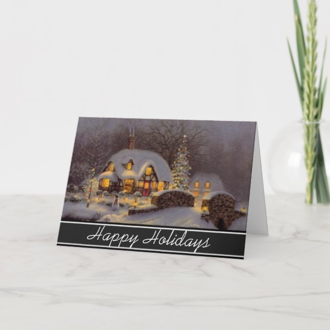 Accueil Pour Les Vacances Scène D'Hiver Cartes De  (Devant)