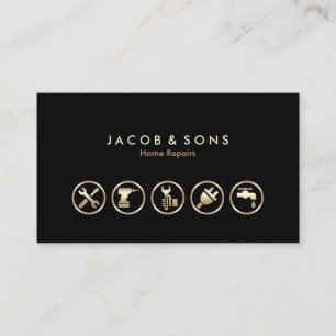 Accueil Réparations Gold Icons Carte de visite