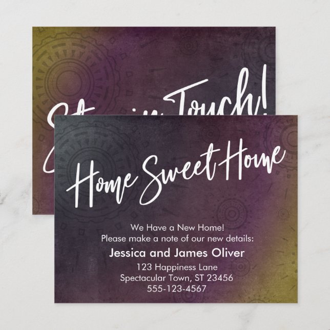 Accueil Sweet Home Carte de Burst Grunge multicolo (Devant / Derrière)