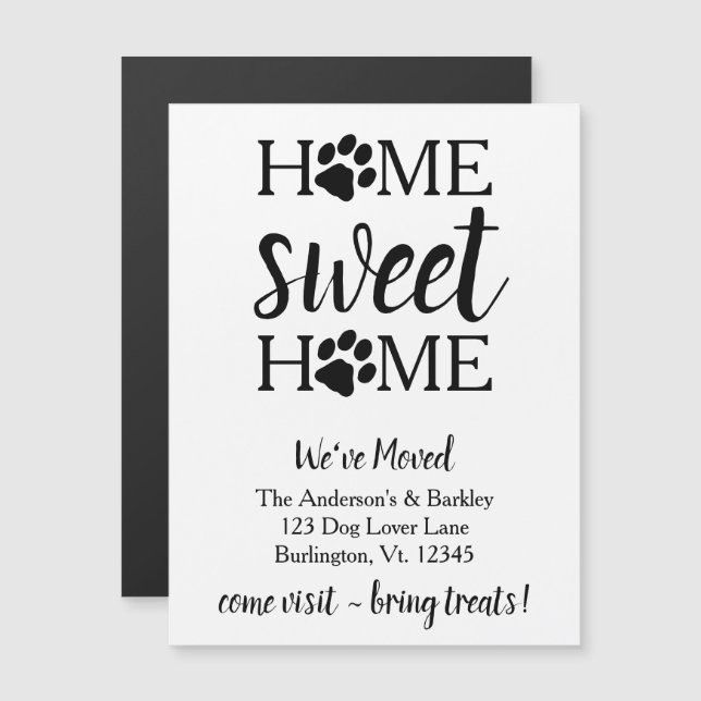 Accueil Sweet Home Chien Moving Carte Faire-part (Devant / Derrière)