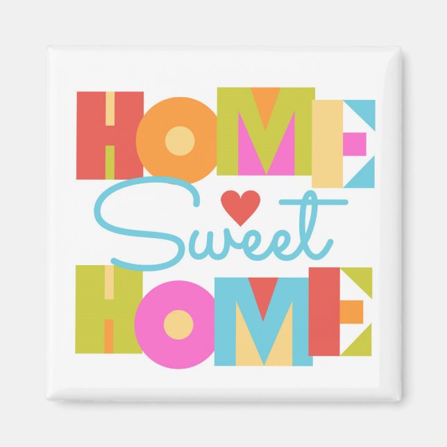 Accueil Sweet Home Magnet - Lettres de blocs de co (Devant)