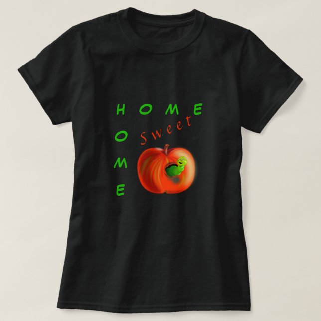 Accueil Sweet Home T-shirt Happy Worm dans Apple (Design devant)