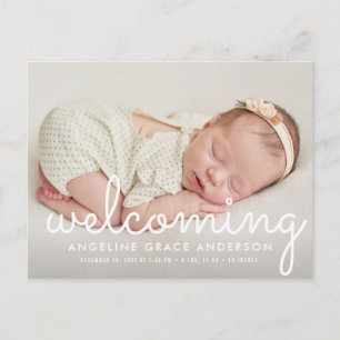Accueilli   carte postale pour bébé
