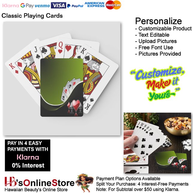 Ace all Trades Playing Cards - Grüner Hintergrund Spielkarten (Ace of All Trades Playing Cards Green Background.)