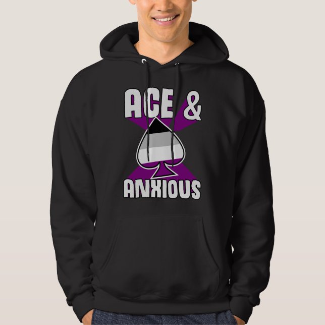 Ace And Anxious  Asexual Pride Symbol Introvert Hoodie (Vorderseite)