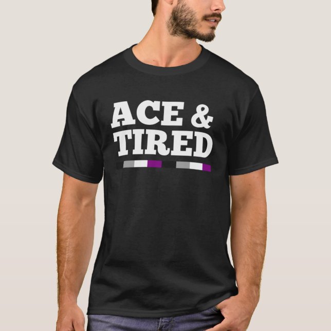 Ace And Tired Asexual Pride Flag Minimalist Style T-Shirt (Vorderseite)