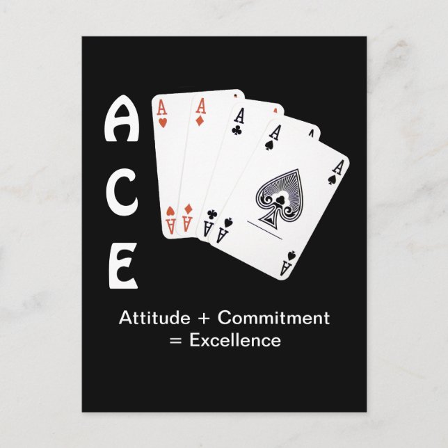 ACE Attitude + Commitment = Exzellenz Postkarte (Vorderseite)