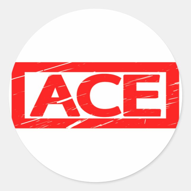 Ace Briefmarke Runder Aufkleber (Vorderseite)