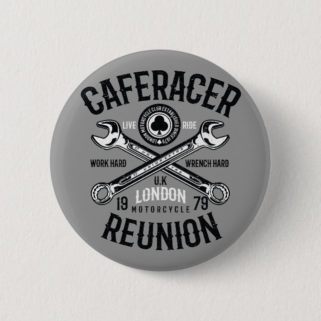 Ace Cafe Racer Wiedersehen arbeiten harte, harte F Button (Vorderseite)