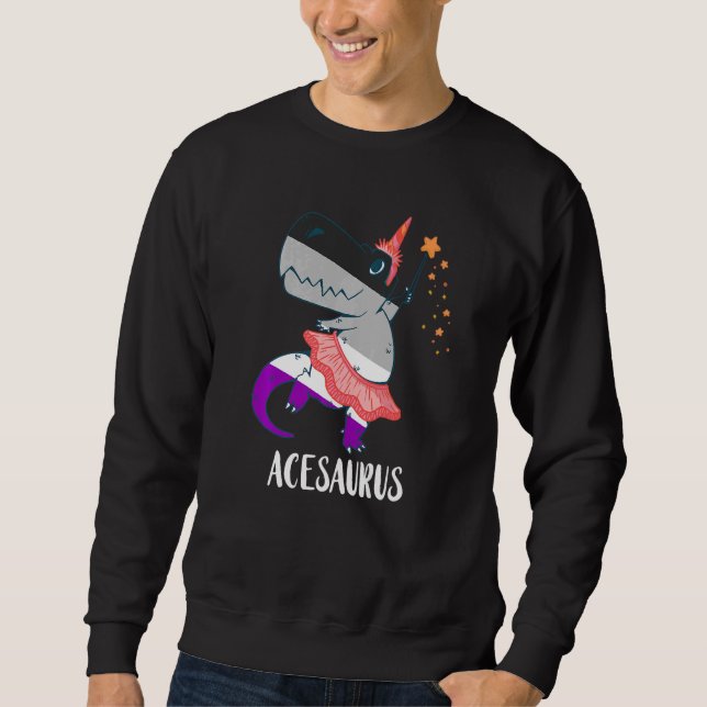Ace Dancing T-Rex Tyrannosaurus Asexual Pride Ace  Sweatshirt (Vorderseite)