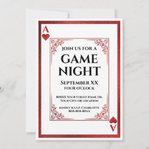 Ace des Coeurs Jeu de nuit Carte de jeu