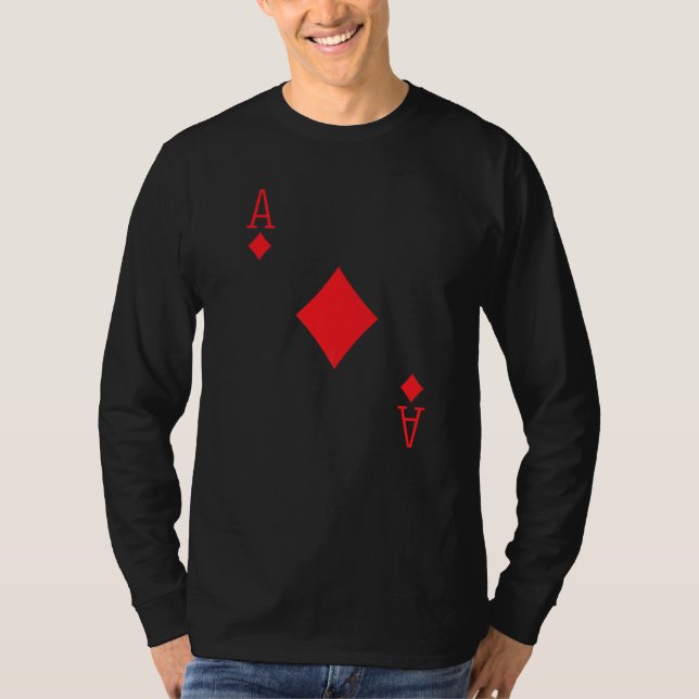 Ace Diamonds Poker Texas Hold Em Deck Cards Playin T-Shirt (Vorderseite)