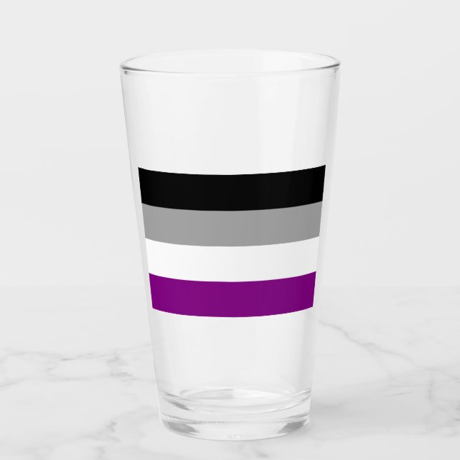 Ace-Flag (Asexualität) Glas (Vorderseite)