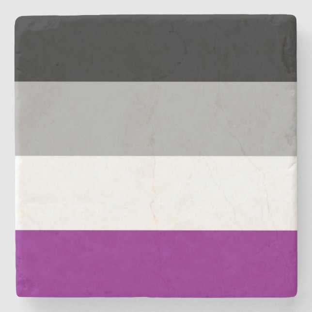 Ace-Flag (Asexualität) Steinuntersetzer (Vorderseite)
