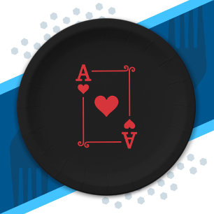 Ace Hearts Anzug spielen Karten modern Pappteller
