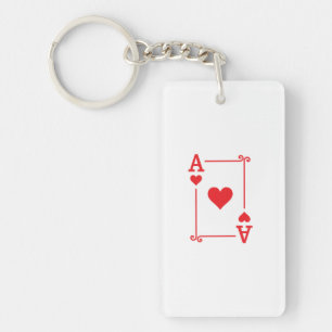 Ace Hearts Anzug spielen Karten modern Schlüsselanhänger