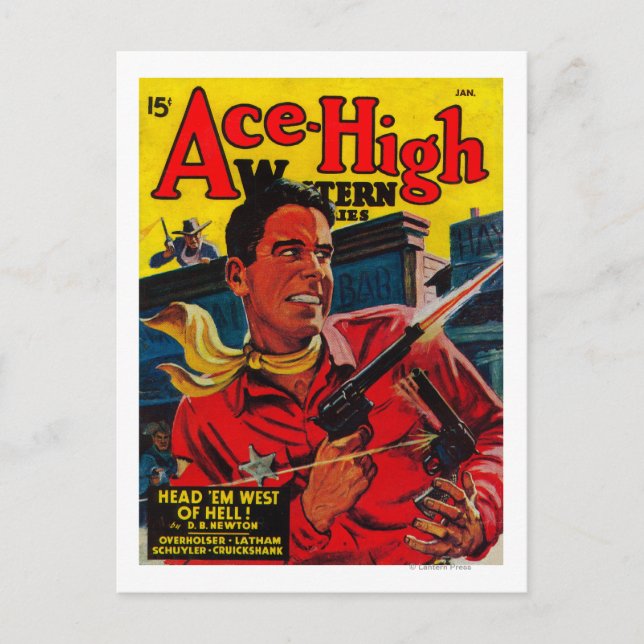 Ace High Magazine Cover 3 Postkarte (Vorderseite)