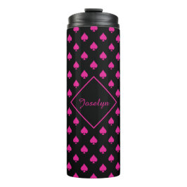 Ace-Muster mit dem Extravaganten Namen Black & Pin Thermosbecher