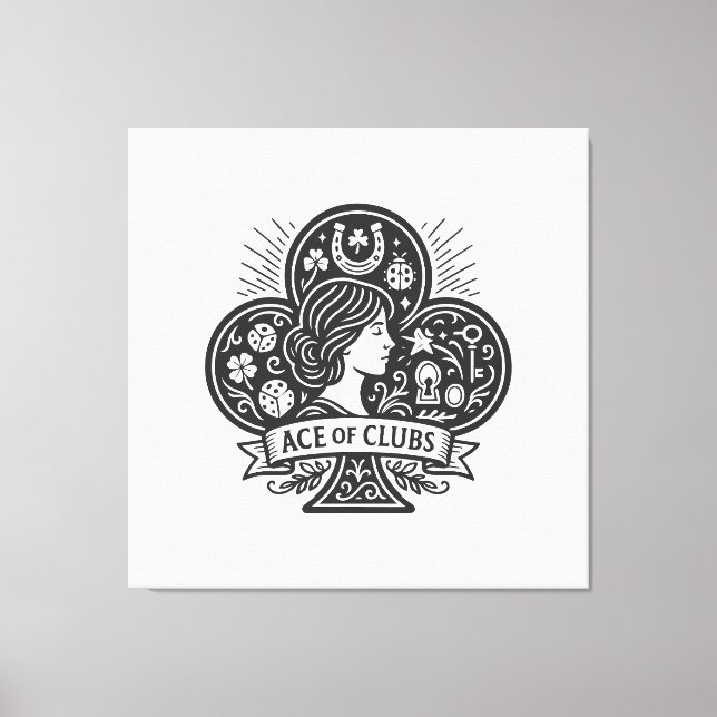 Ace of Clubs — Lady Luck Cameo Leinwanddruck (Vorderseite)