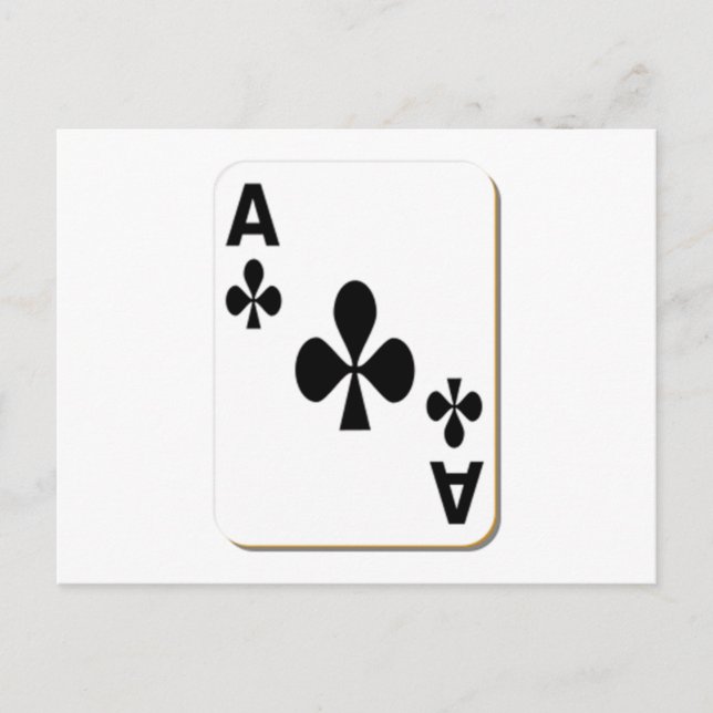 Ace of Clubs Playing Card Postkarte (Vorderseite)
