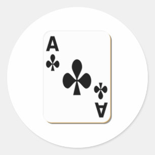 Ace of Clubs Playing Card Runder Aufkleber