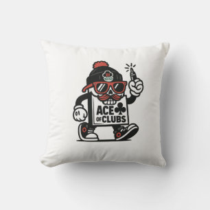 Ace of Clubs Street Mascot — Poker Grind Crew Kissen