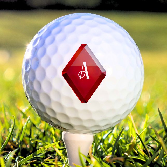 Ace of Diamonds Red Casino Deck of Playing Cards Golfball (ace of diamonds golf ball)