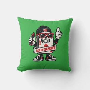Ace of Diamonds Street Mascot — High-Roller Editio Kissen