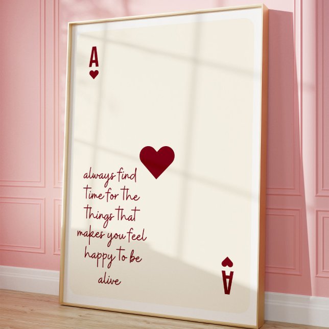 Ace of Hearts Affirmation Minimalistische Liebe Po Poster (Von Creator hochgeladen)