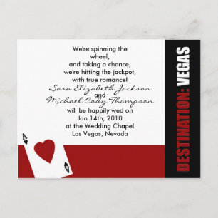 Ace of Hearts Destination Vegas Hochzeit Einladung