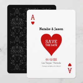 Ace of Hearts Save the Date Hochzeitsankündigung