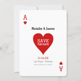 Ace of Hearts Save the Date Hochzeitsankündigung
