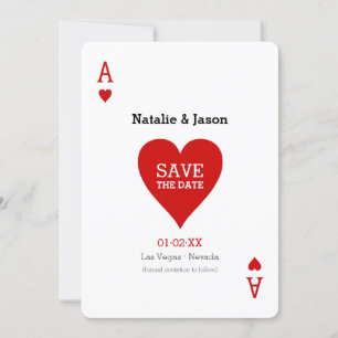 Ace of Hearts Save The Date Hochzeitsankündigung