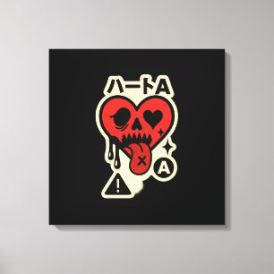 Ace of Hearts — Tropfen-Heart Katakana (Poker Stre Leinwanddruck