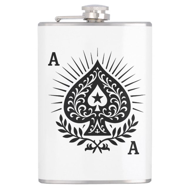 Ace of Spades — Filigree Star & Laurel Flachmann (Vorderseite)