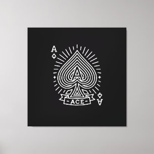 Ace of Spades - Monoline Sonnenbrust Emblem Leinwanddruck
