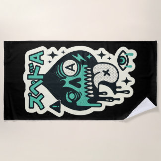Ace of Spades — Tropfen-Skull Katakana Strandtuch