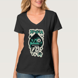 Ace of Spades — Tropfen-Skull Katakana T-Shirt