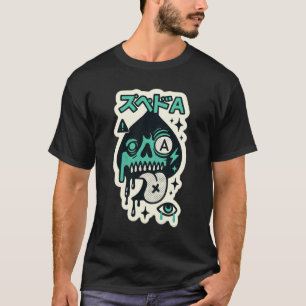 Ace of Spades — Tropfen-Skull Katakana T-Shirt