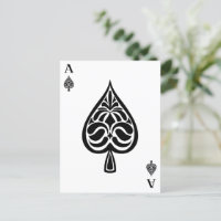 Ace Pipe Black and White Playing Card