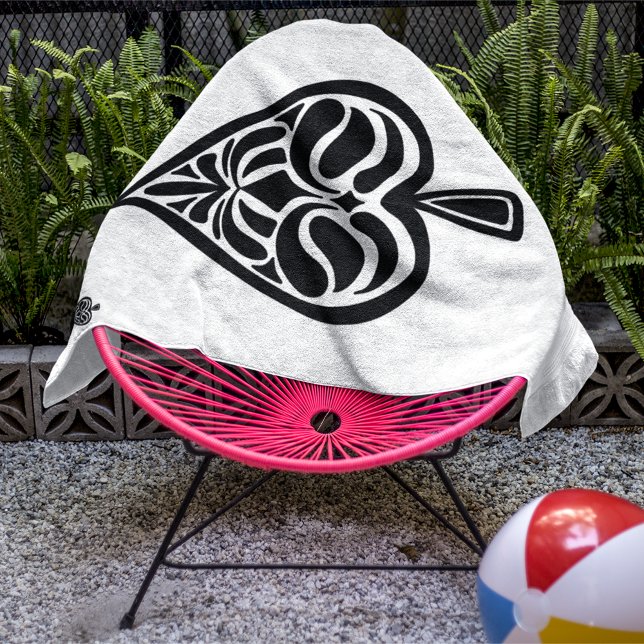 Ace Pipe Black and White Playing Card Strandtuch (Von Creator hochgeladen)