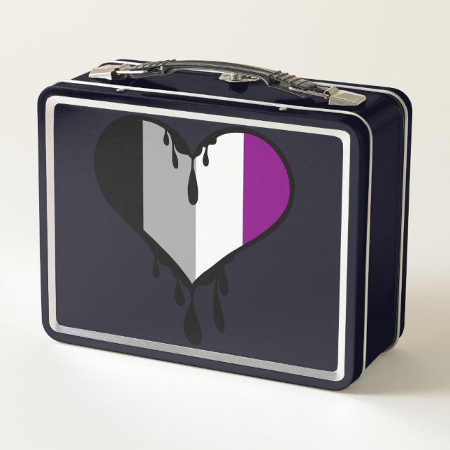 Ace Pride Dripping Heart Metall Brotdose (Rückseite)