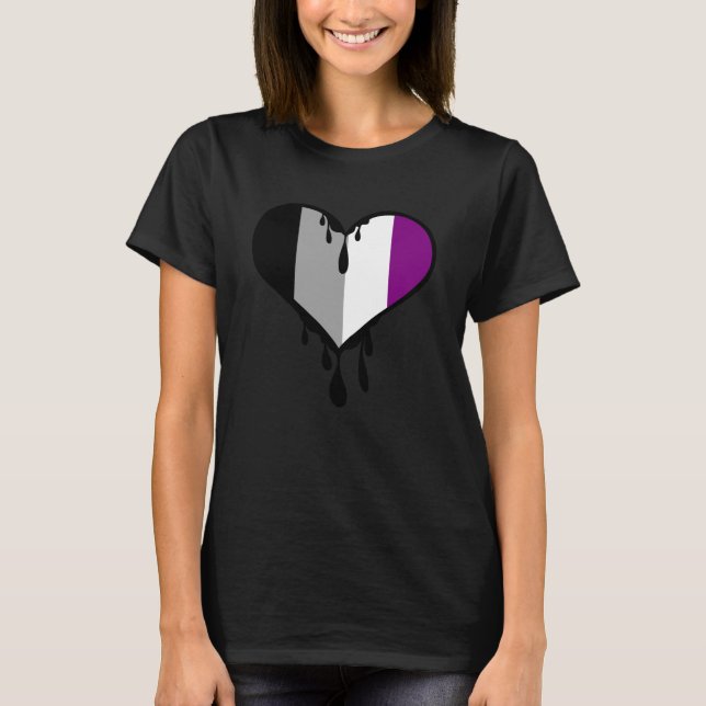 Ace Pride Dripping Heart T-Shirt (Vorderseite)