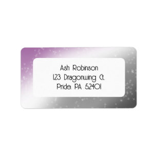 Ace Pride Glitter Sparkle Gradient Abstract Purple Adressaufkleber