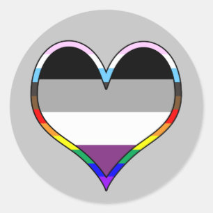 Ace Pride Heart Classic Round Aufkleber