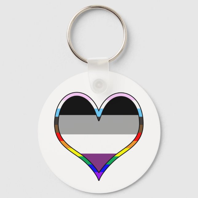 Ace Pride Heart Keychain Schlüsselanhänger (Vorderseite)