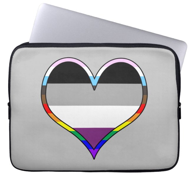 Ace Pride Heart Laptopschutzhülle (Vorderseite)
