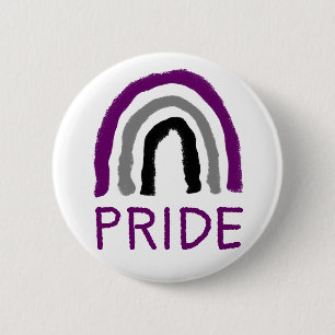 Ace Pride Painted Crayon Rainbow Button