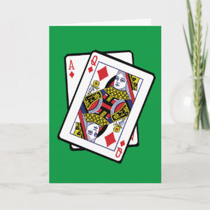 Ace & Queen of Diamonds 21. Geburtstag Geboren 200 Karte